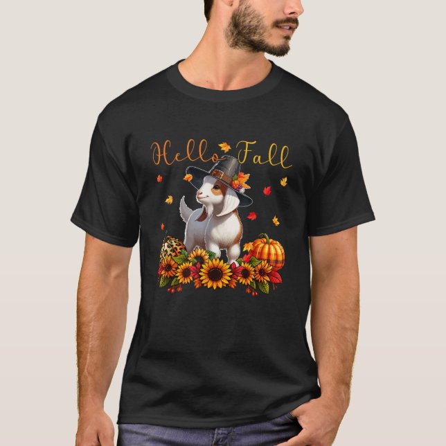 Fall Thanksgiving Goat Costume Autumn Leopard Pump T-Shirt (Vorderseite)