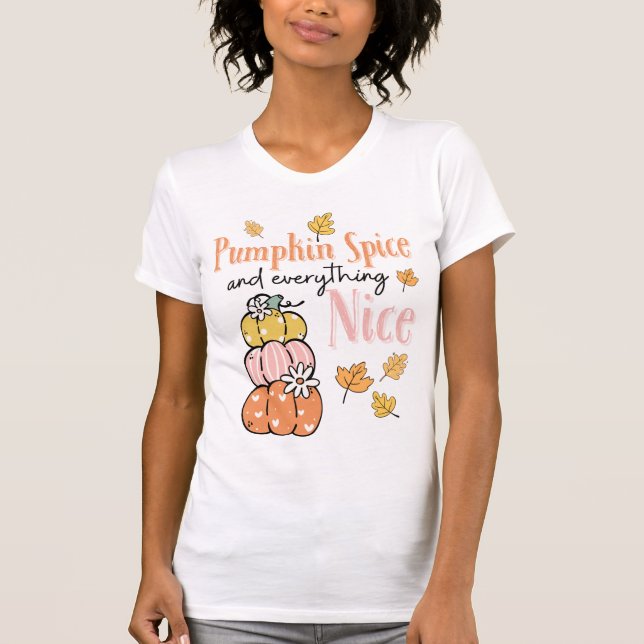 Fall Thema Frauen T-Shirt - "Pumpkin Gewürz" (Vorderseite)