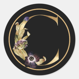 FALL THEMA GOLD MONOGRAM C MIT FLORALISCHER REGELU RUNDER AUFKLEBER