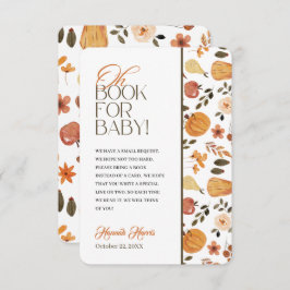Fall Theme Baby Shower Book Enclosure Card Einladung