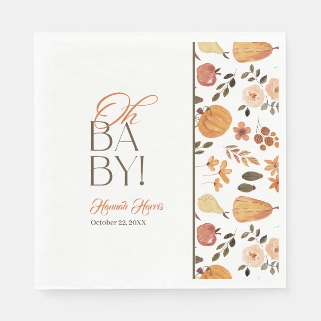 Fall Theme Baby Shower  Serviette (Vorderseite)