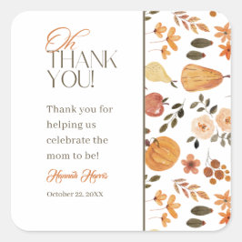 Fall Theme Baby Shower Thank You Sticker