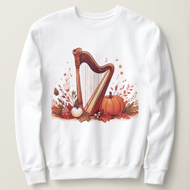 Fall Theme Harp Pumpkin Sweatshirt (Design vorne)