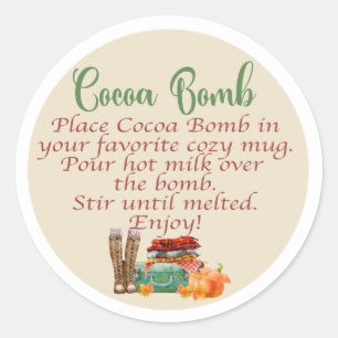FALL THEME Kakao-Bombenbeschriftungen. AUTUMN COCO Runder Aufkleber