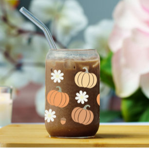 Fall Theme Pumpkin, Acorn, Daisy Muster kann Glass Dosenglas