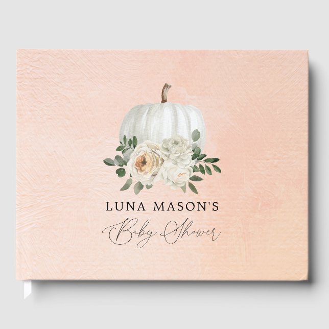 Fall Theme Pumpkin Baby Showbook Gästebuch (Vorderseite)