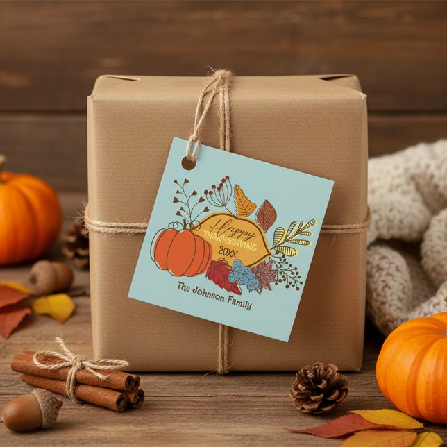 Fall-Themed Blätter Berries Pumpkin Erntedank Geschenkanhänger (Von Creator hochgeladen)