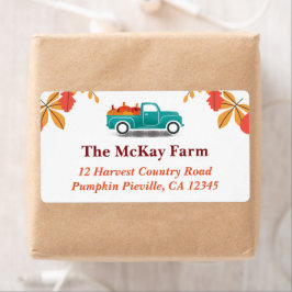 Fall Themed Vintag LKW-Rücksendeadresse