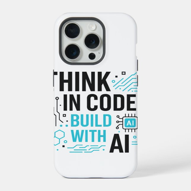 Fall Think Code Build AI | Abdeckung des Tech Buil iPhone Hülle (Rückseite)