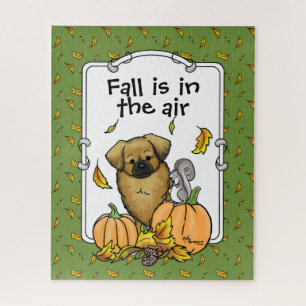 Fall Tibetischer Spaniel (braun) Dog Pumpkins Nied Puzzle