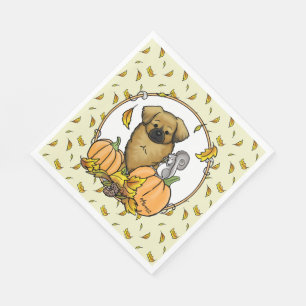 Fall Tibetischer Spaniel (braun) Dog Pumpkins Nied Serviette