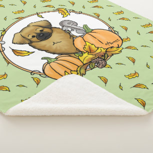 Fall Tibetischer Spaniel (braun) Dog Pumpkins Nied Sherpadecke