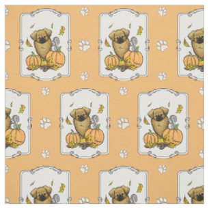 Fall Tibetischer Spaniel (braun) Dog Pumpkins Nied Stoff