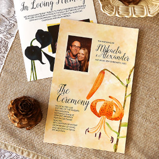 Fall Tiger Lilies Hochzeitsprogramm