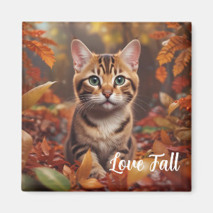 Fall Time Cat Magnet