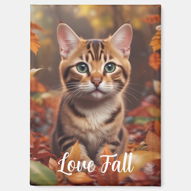 Fall Time Cat Magnet (Vorderseite)