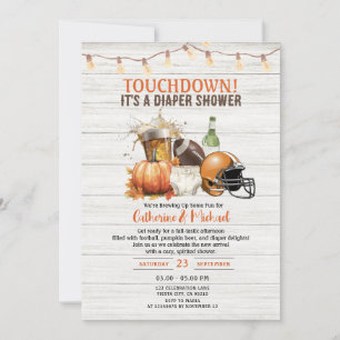 Fall Touchdown es ist ein Windeln Baby Dusche Bier Einladung