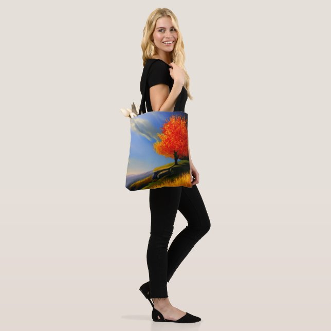 Fall Tree by Ocean Tote Bag (Am Model)