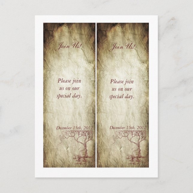 Fall Tree-Lesezeichen Save the Date Ankündigungspostkarte (Vorderseite)