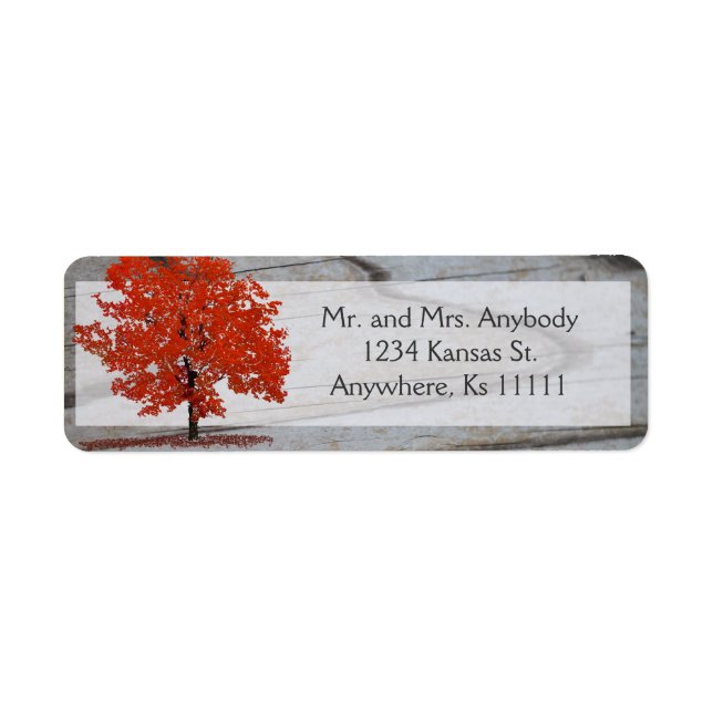 Fall Tree mit Barnwood-Etiketten (Vorne)