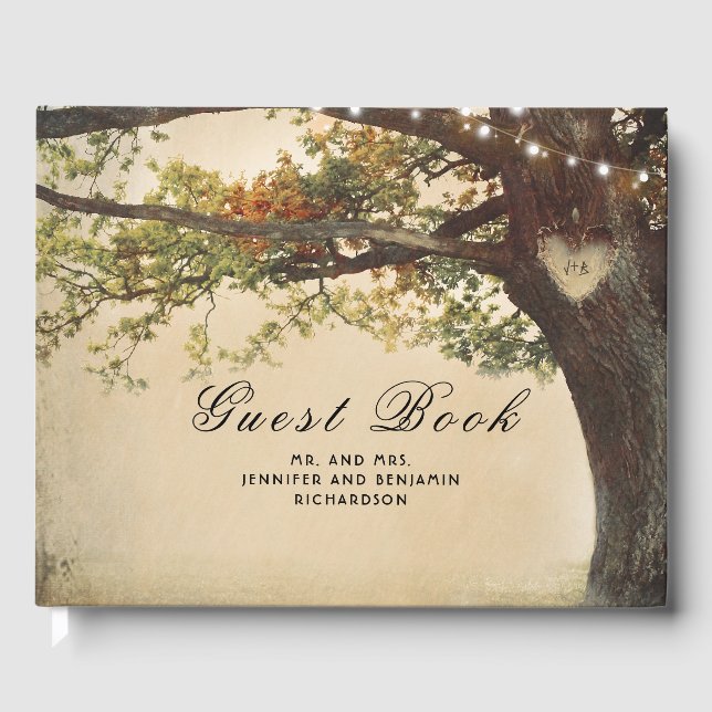 Fall Tree Rustic Country Wedding Gästebuch (Vorderseite)