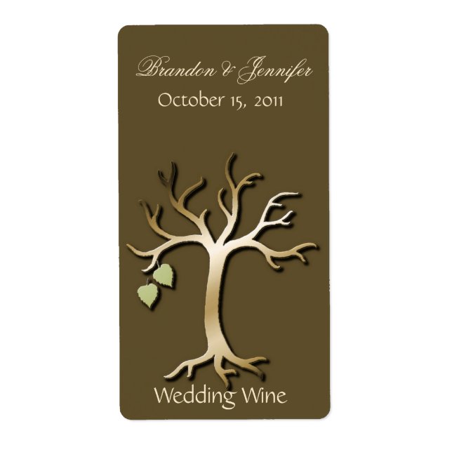 Fall Tree Wedding Mini Wine Labels (Vorne)