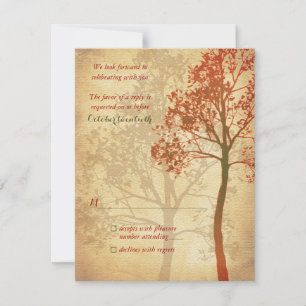 Fall Tree Wedding Repair Card RSVP Karte