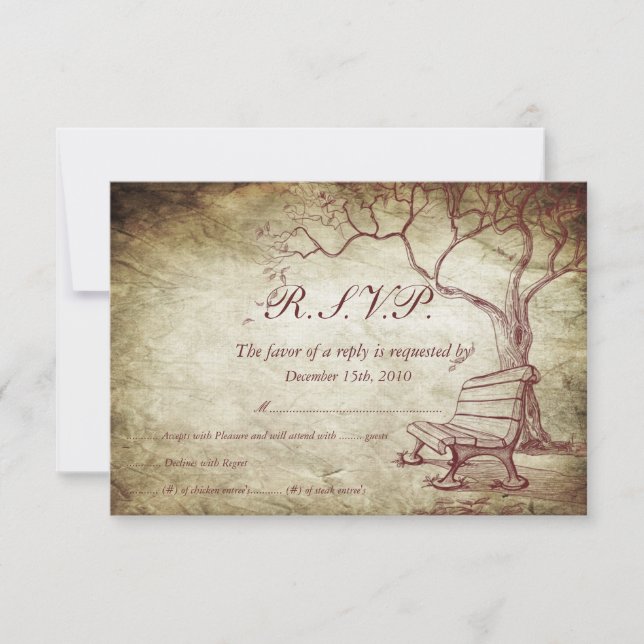 Fall Tree Wedding RSVP Einladung (Vorderseite)
