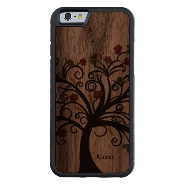 Fall Tree Wooden iPhone 6 Fall Carved Wood iPhone Hülle (Rückseite)