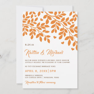 Fall Trees Wedding Einladungen Orange und Brown