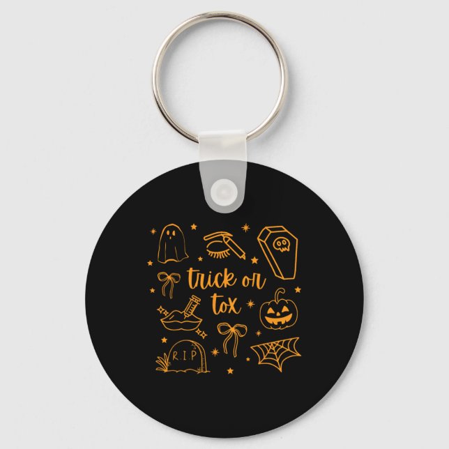 Fall Trick oder Tox Botox Halloween ästhetische Kr Schlüsselanhänger (Vorderseite)