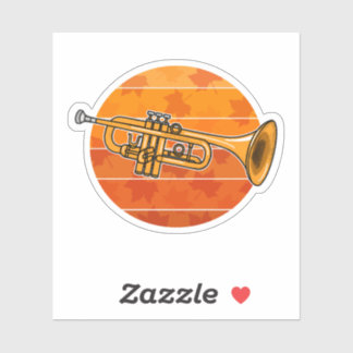 Fall Trumpet Herbst Trumpeter Brass Musiker Aufkleber