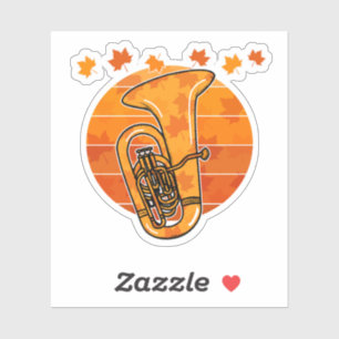 Fall Tuba Herbst Tubaist Brass Musiker Aufkleber