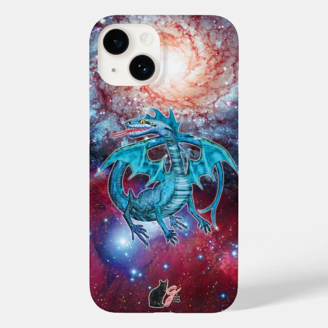 Fall Turquoise Cosmic Dragon Case-Mate iPhone Hülle (Rückseite)