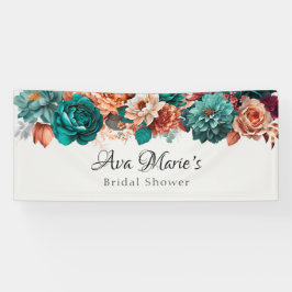 Fall Turquoise und Terracotta Peony Brautparty Banner