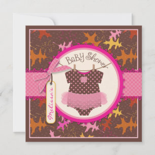 Fall Tutu und Herbstleaves Babydusche Einladung