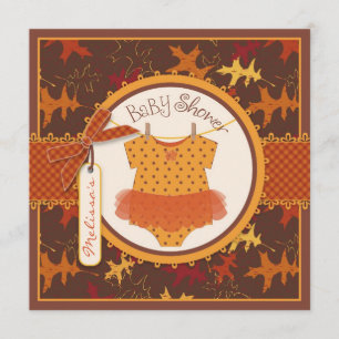 Fall Tutu und Herbstleaves Babydusche Einladung