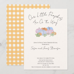 Fall Twin Gender Offenbarung Little Pumpkin Thema Einladung