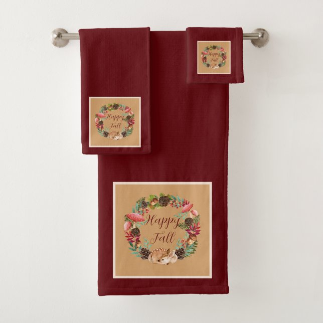 Fall und Natur mit anpassbarem Text Badhandtuch Set (Insitu)