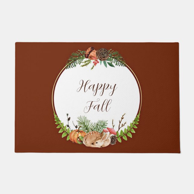 Fall und Natur mit anpassbarem Text Fußmatte (Vorderseite)