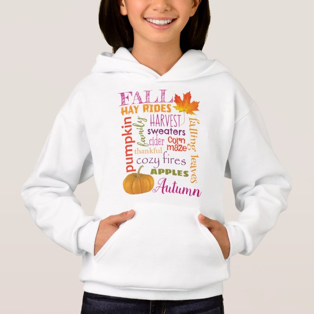 Fall-Untergrundbahn-KunstHoodie für Mädchen Hoodie (Vorderseite)