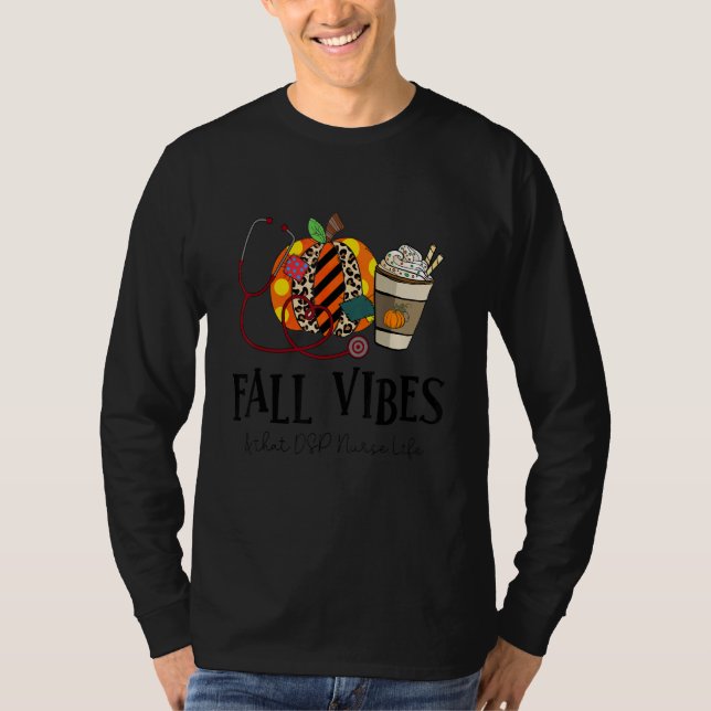 Fall Vibes And That DSP Nurse Life leopard Pumpkin T-Shirt (Vorderseite)