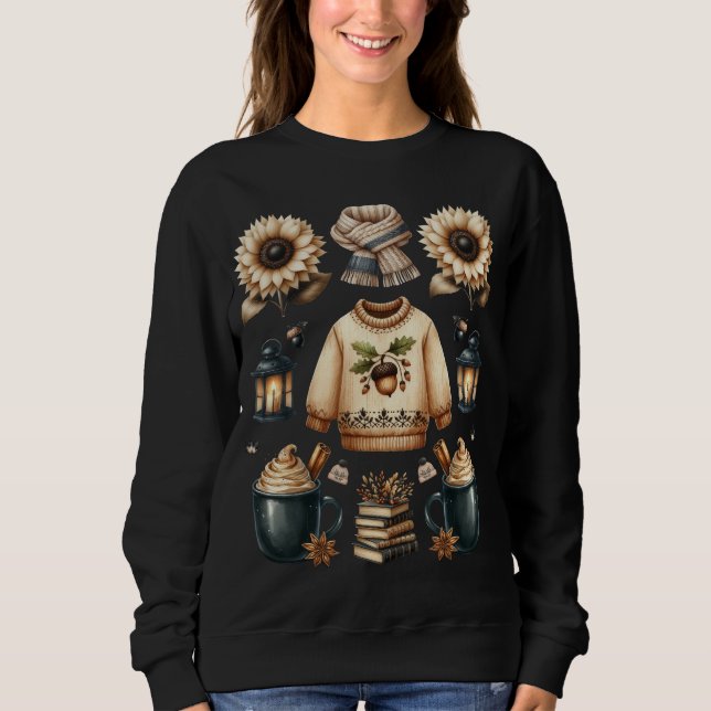 Fall Vibes Autumn Thanksgiving Pumpkin Holiday  Sweatshirt (Vorderseite)