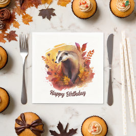 Fall vibes Badger - Geburtstag Serviette