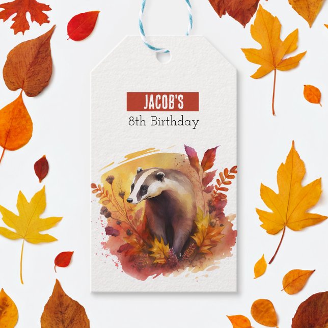 Fall vibes Badger - Geburtstagsparty - Geschenkanhänger (Von Creator hochgeladen)