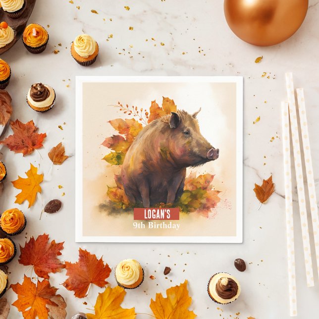Fall vibes Boar - Geburtstagsparty - Serviette (Von Creator hochgeladen)