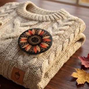 Fall Vibes Boho Sonnenblume Herbst Button