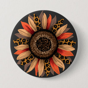 Fall Vibes Boho Sonnenblume Herbst Button