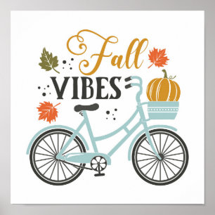 Fall Vibes by Bicycle Poster