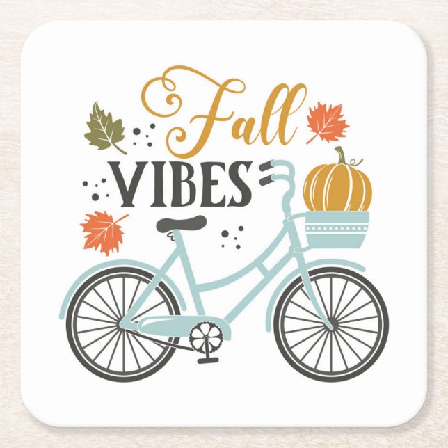 Fall Vibes by Bicycle Rechteckiger Pappuntersetzer (Vorderseite)
